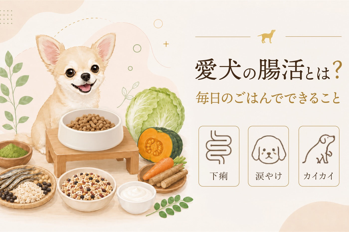 愛犬の腸内環境を整えるには?毎日のごはんでできる腸活