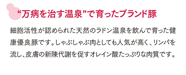 “万病を治す温泉”で育ったブランド豚